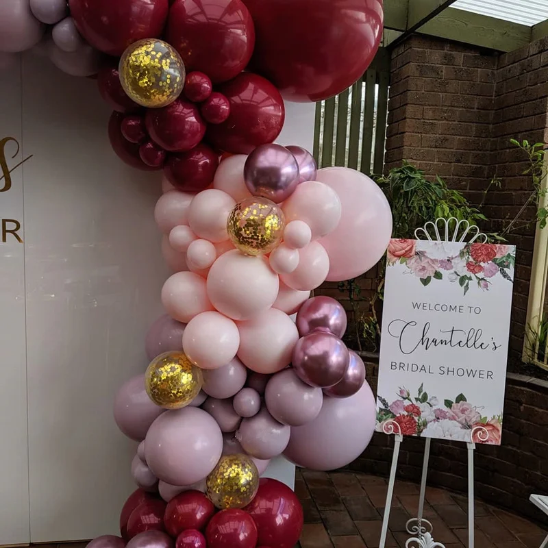 Розовый свадебный душ воздушный шар арочный комплект годовщина фиолетовый