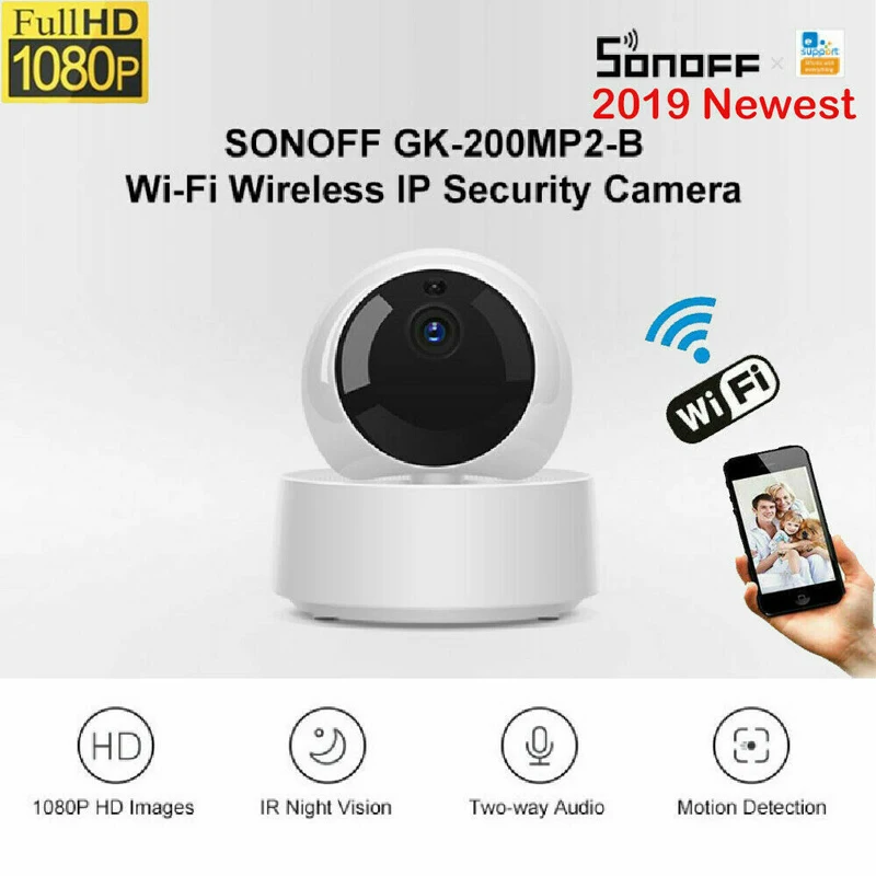 Умная беспроводная мини-камера видеонаблюдения SONOFF GK-200MP2-B 1080P HD IP-камера 360 ик