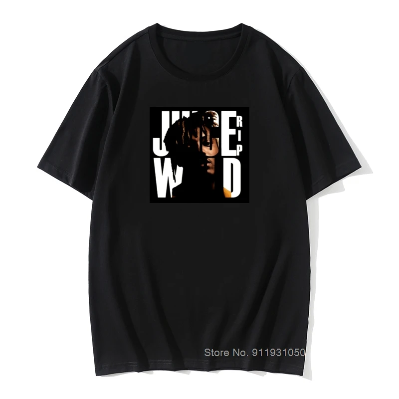 

Harajuku Vintage Tshirt Hip Hop Juice Wrld Mens T-shirt Workout Shirts Trendy Loose Retro Men T Shirt Black Tees Hombre