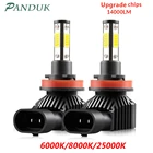 PANDUK H7 Светодиодные Автомобильные фары 4 стороны 360 градусов LED 14000LM H1 H4 H8 H9 H11 светодиодные лампы для фар HB3 9005 HB4 9006 Автомобильные фары 6000K