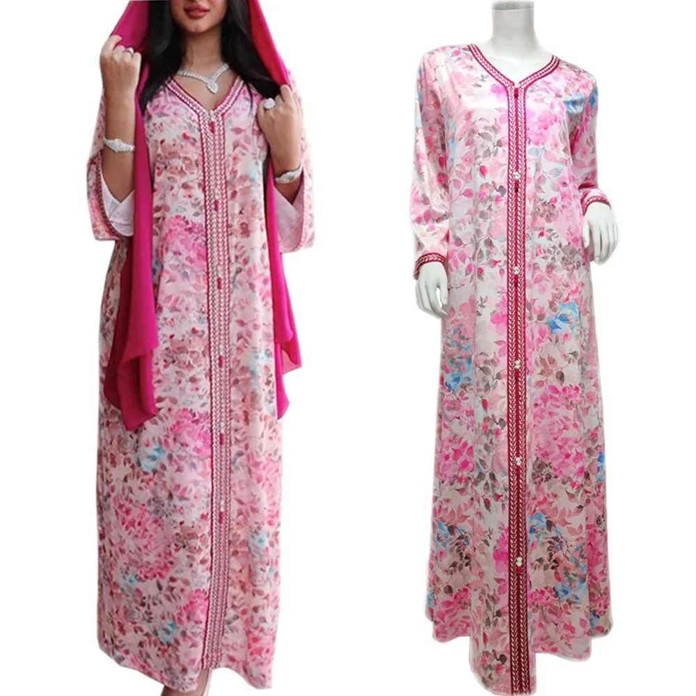 

Женское длинное платье с цветочным принтом