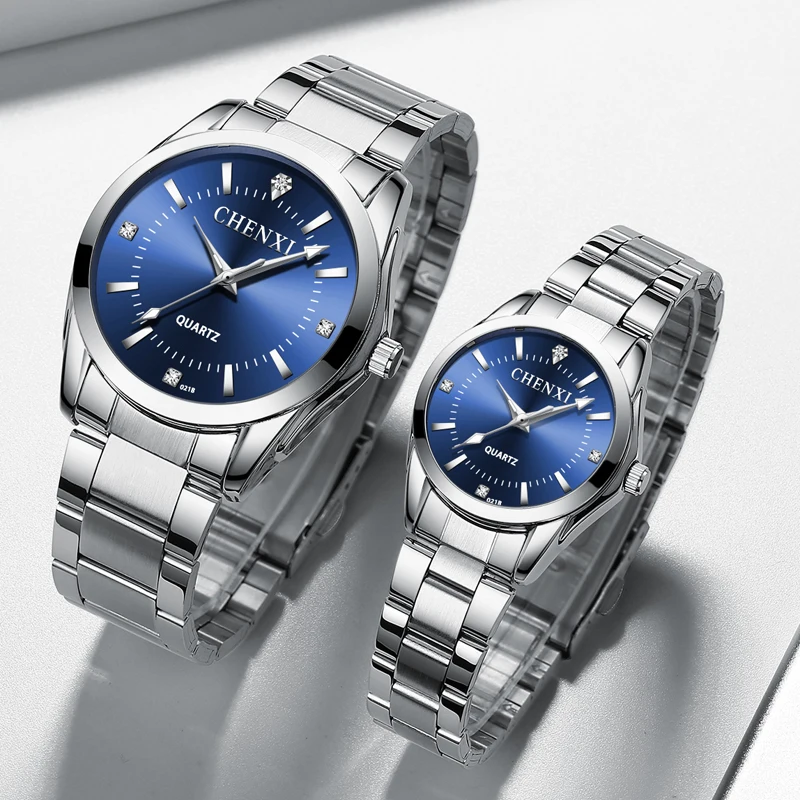 Luxury Brand Fashion Lover Watch Simple Silver Bracelet Wristwatch Women Stainless Steel Quartz Watch For Coupl Free Shipping