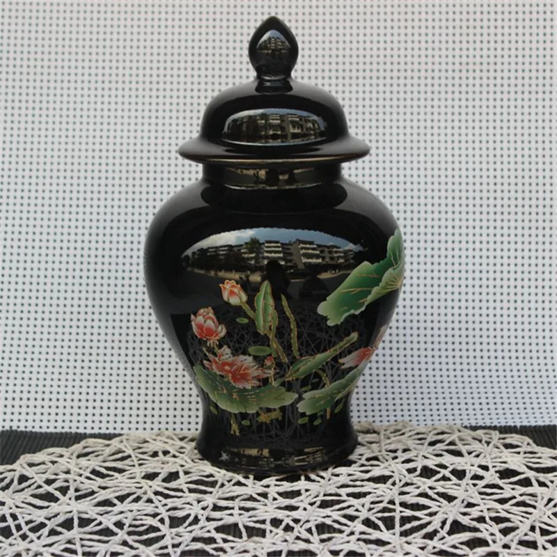 Керамический Лотос горшок черный цветок лотоса верхний для хранения | Дом и сад