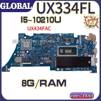 kefu motherboards ux334f laptop motherboard for asus zenbook 13 ux334fl ux434fac 100 test original mainboard i5 10210u 8gram