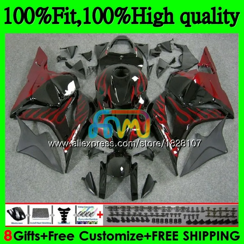 

Injection For HONDA CBR600RR CBR600 RR Red flames hot F5 09 10 11 12 105BS.5 CBR 600 RR 600RR 600CC 2009 2010 2011 2012 Fairings