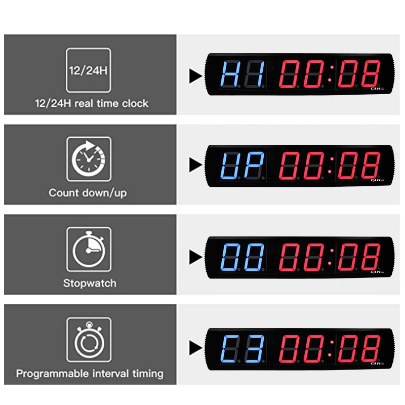 Ganxin 4Inch Gym Crossfit Timer LED Interval Rest Time Alternate Countdown Count Up Stopwatch | Дом и сад