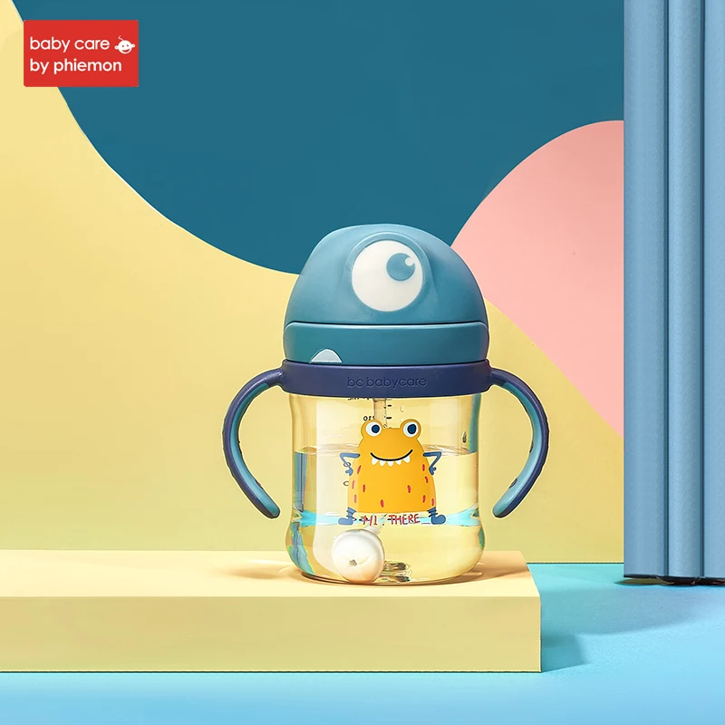 Grylan-240ml Babycare/Детская Бутылочка для питья PPSU, противопадающая, детская соломенная бутылочка с ручкой для кормления младенцев - Цвет: Grylan-240ml