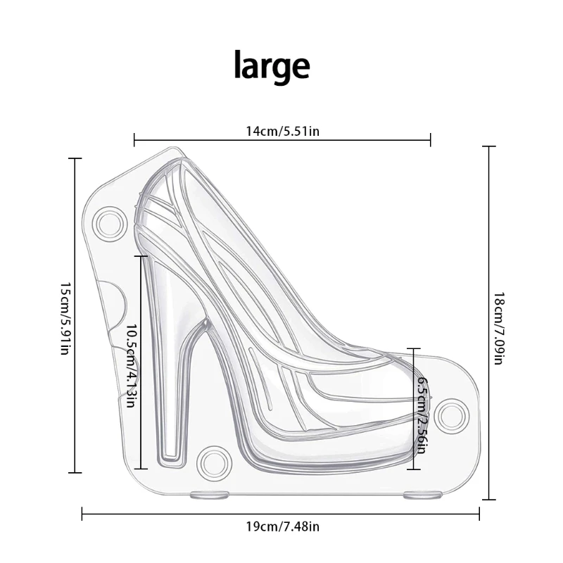 

Creative 3D High Heel Chocolate Mold Birthday Cake Molds Shoe Candy Mold High Heel Chocolate Platform Mold Large Chocolate 3D Fo