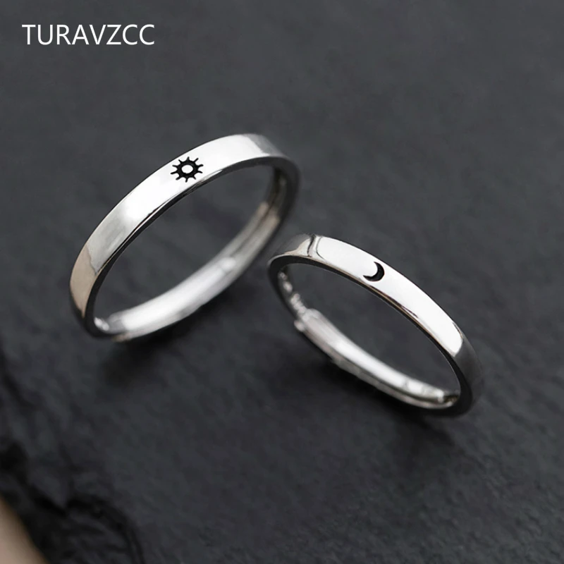 Мужское и женское кольцо с Луной регулируемое серебряное солнцем S925|Кольца| |
