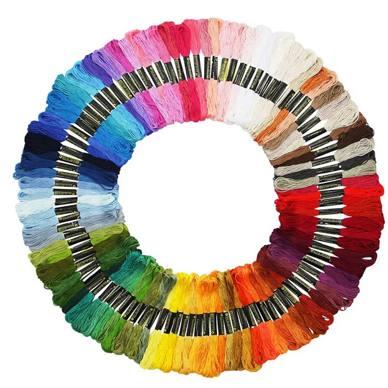 New Multi-color Cross Stitch Line Polyester Cotton Rainbow 105 Colors For DIY Household Handicraft Embroidery Woven Rope Hot | Дом и сад
