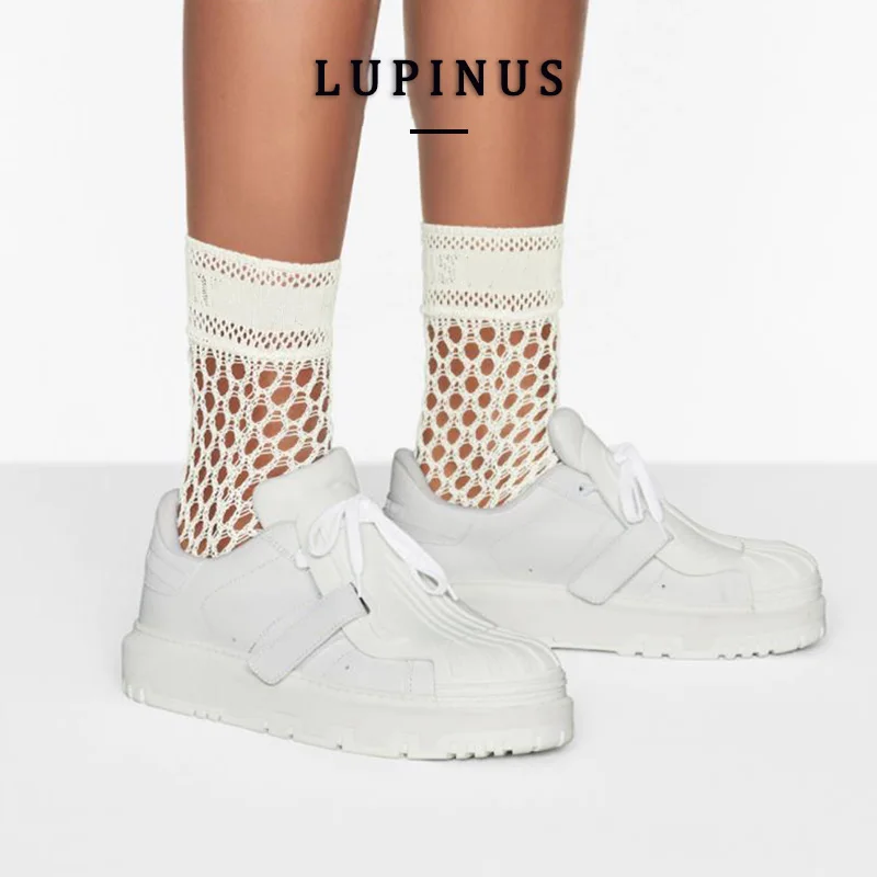 Женские кроссовки на плоской подошве повседневные низкие платформе с липучкой