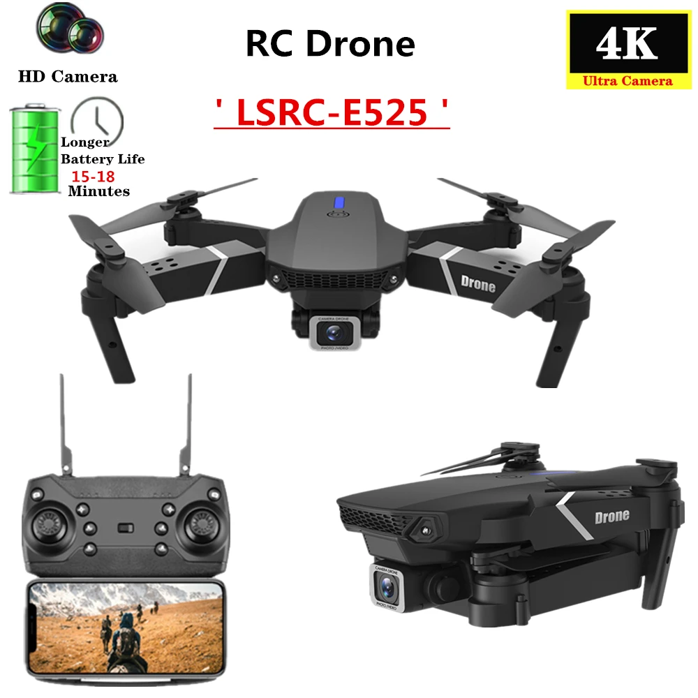LSRC E525 мини Дрон 4K HD камера 2 4G WIFI FPV RC Квадрокоптер с камерой 1080P Pro селфи складной