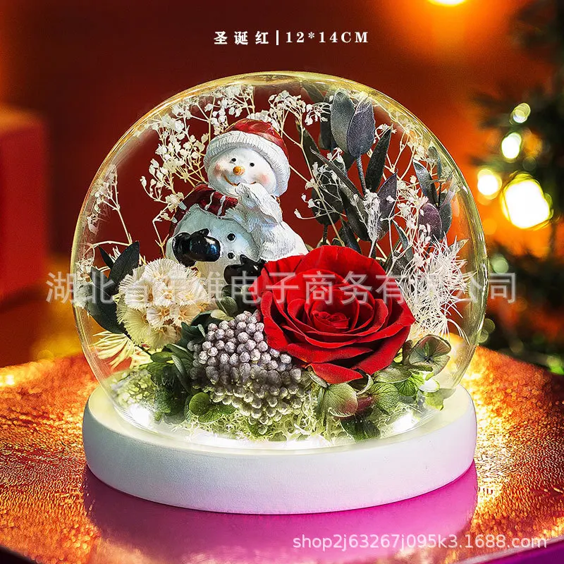 

New Creative Gift To Girlfriend Wife Handmade Preserved Real Flower In Glass Dome Valentine's Day Christmas Eve Mother Day Gifts