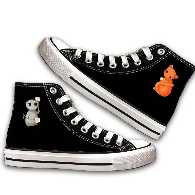 

Unisex Anime 3D Print Fruits Basket Casual Black High Canvas Shoes Honda Tooru Soma Kyo Yuki Flat plimsolls duck shoes Sneakers