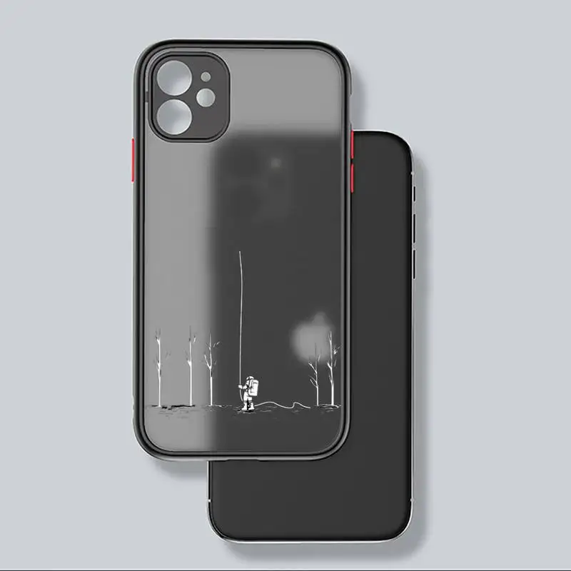 

Cute Cartoon Astronaut Star Space Phone Case matte transparent For iphone 7 8 11 12 plus mini x xs xr pro max cover