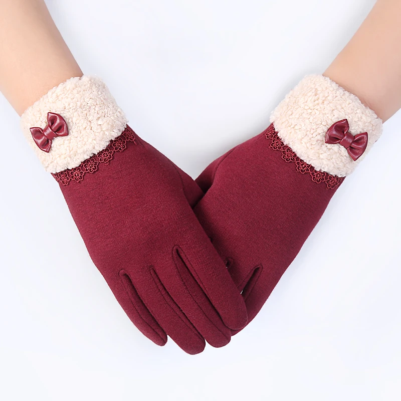 Женские бархатные перчатки Elifashion теплые короткие рукавицы для сенсорных экранов