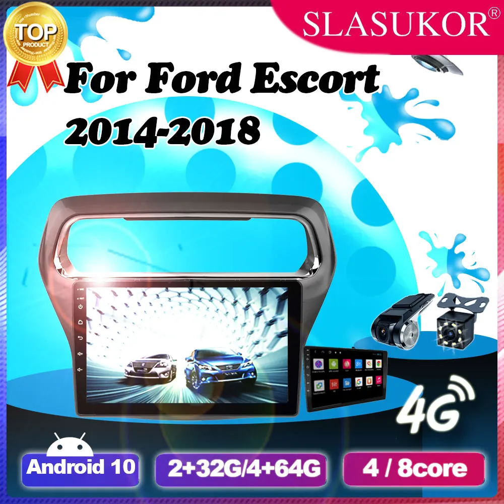 Мультимедийный видеоплеер для Ford Escort 2014 2015 2016 2017 2018 IPS 10 дюймов Android | Автомобили и