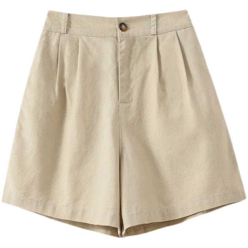 

5XL Plus Size Fashion High Waist Thin Shorts Women's Thin Linen Straight Pants 2021 Summer Elastic Waist Pants women's clothing