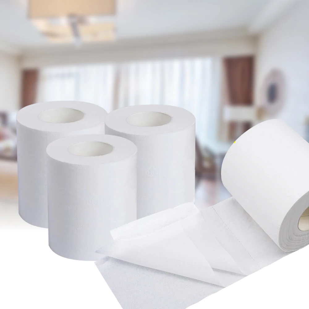 Белый рулон туалетной бумаги ткани 4Ply бумажные полотенца ткани|Переносные