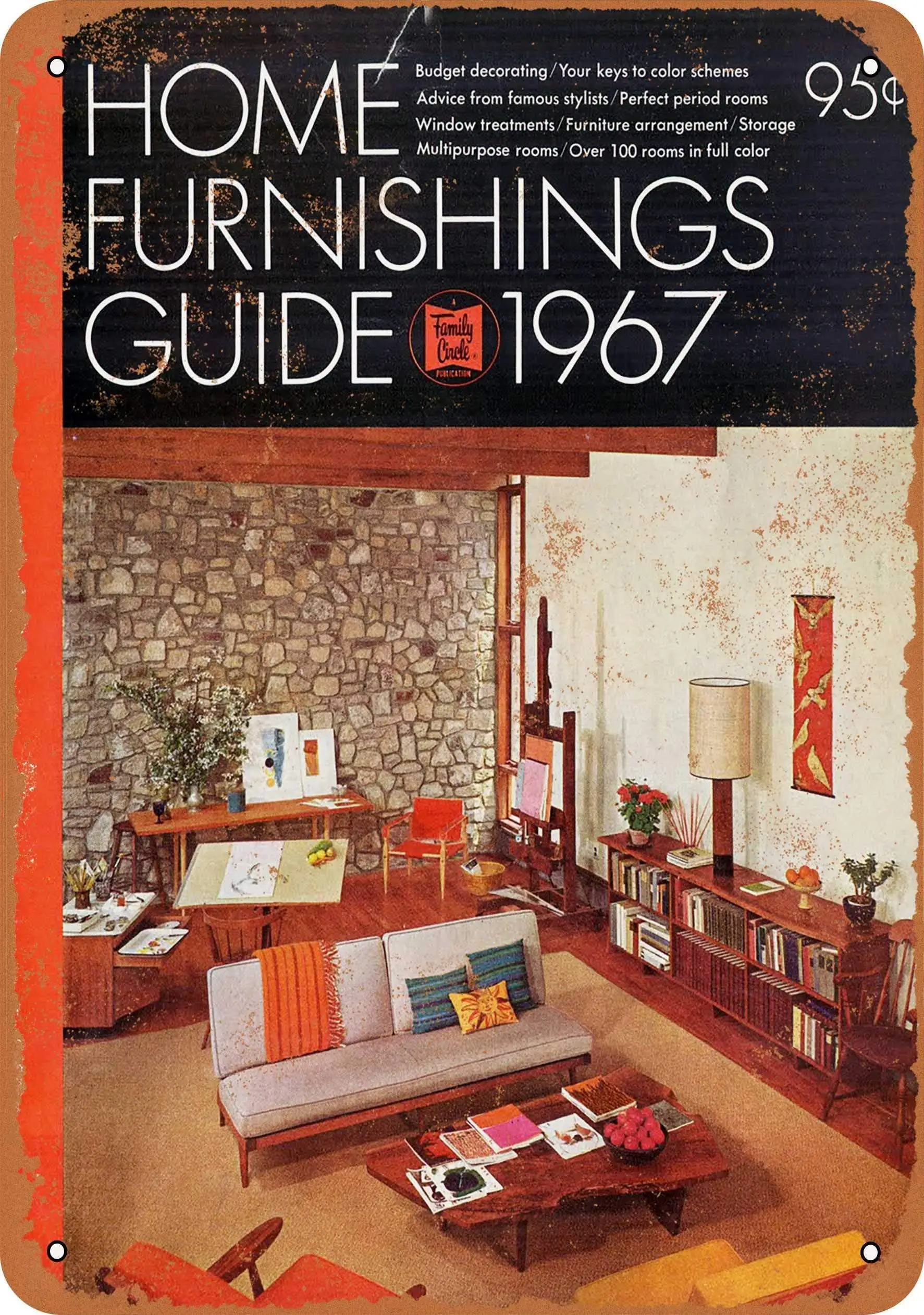 

SLALL 1967 Furnishings Guide Retro Street Sign Household Metal Tin Sign Bar Cafe Car Motorcycle Garage Decoration