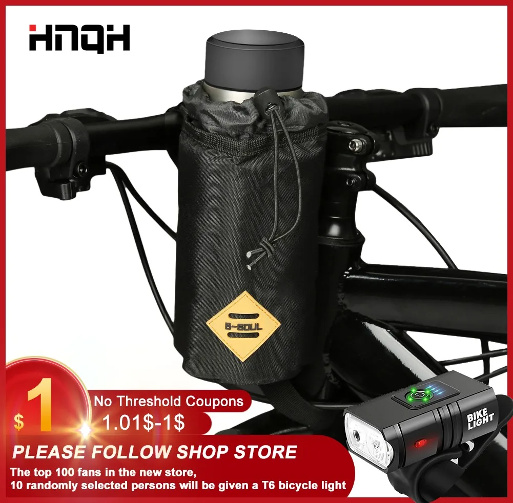 

HNQH Waterproof Bicycle Handlebar Bag Water Bottle Carrier Pouch MTB Bike Kettle Bag Cycling Handlebar Bag Bicycle Accessories