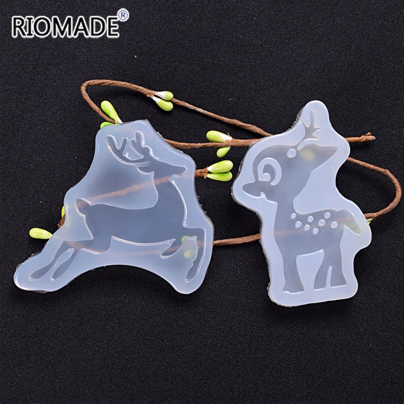 Две формы Moose силиконовые мультфильм для эпоксидной смолы рождественские олени