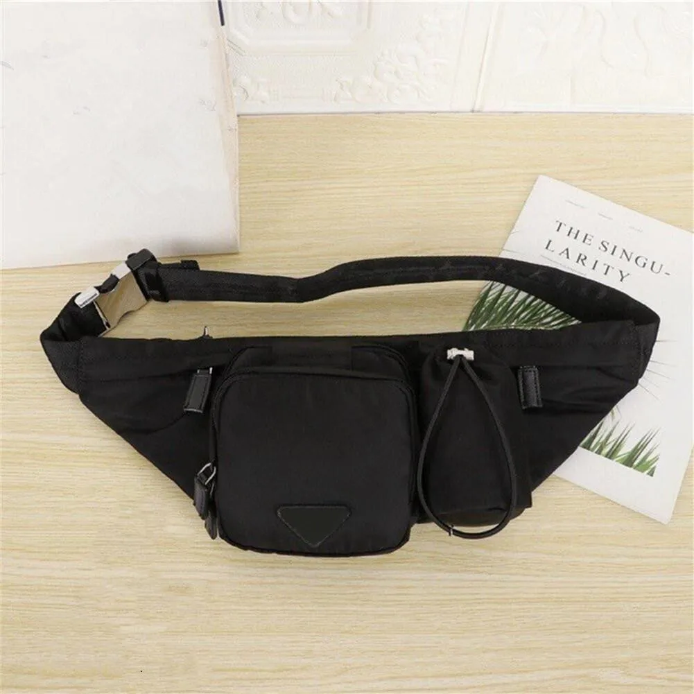 2021 unisex black nylon waist bag sports fitness running multifunctional waterproof portable fashion casual change backpack