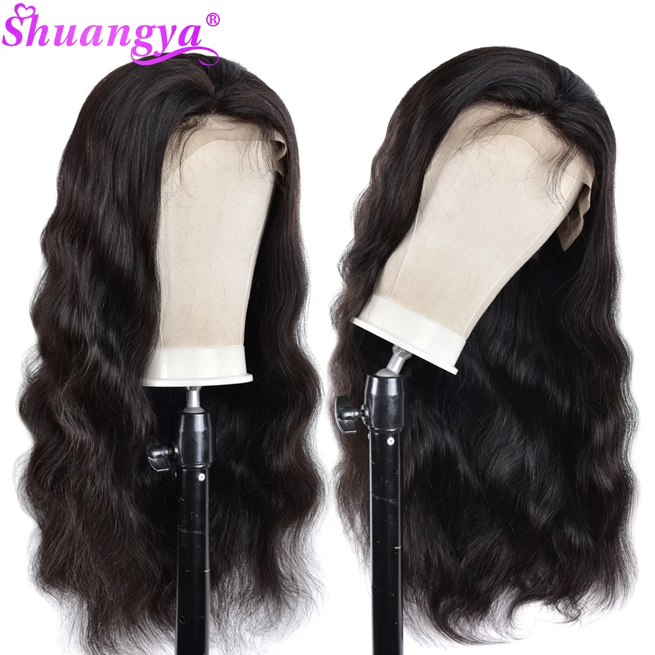Волнистые волосы Shuangya 13x 4/360 кружевные фронтальные предварительно