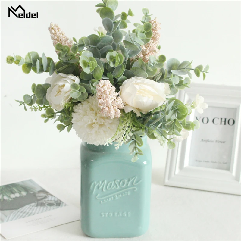 Шелковый Пион Meldel шарик на удачу искусственный цветок украшение для дома