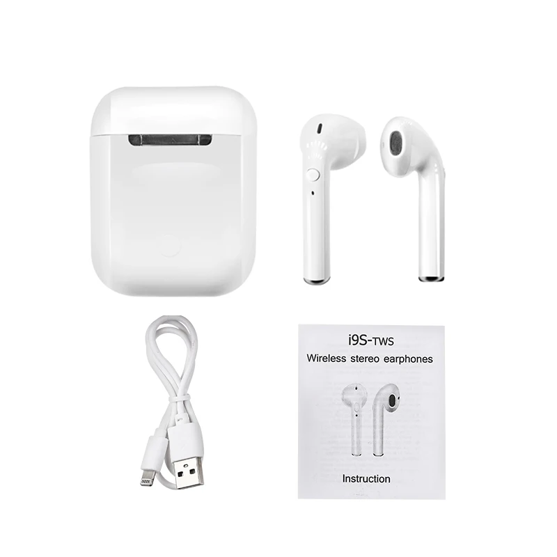 Whitout Box 1PCS I9s TWS Bluetooth 5,0 наушники настоящие беспроводные наушники гарнитура Bluetooth наушники с микрофоном Стерео Eirpods зарядное устройство коробка для Xiomi - Цвет: Whitout Box 1PCS