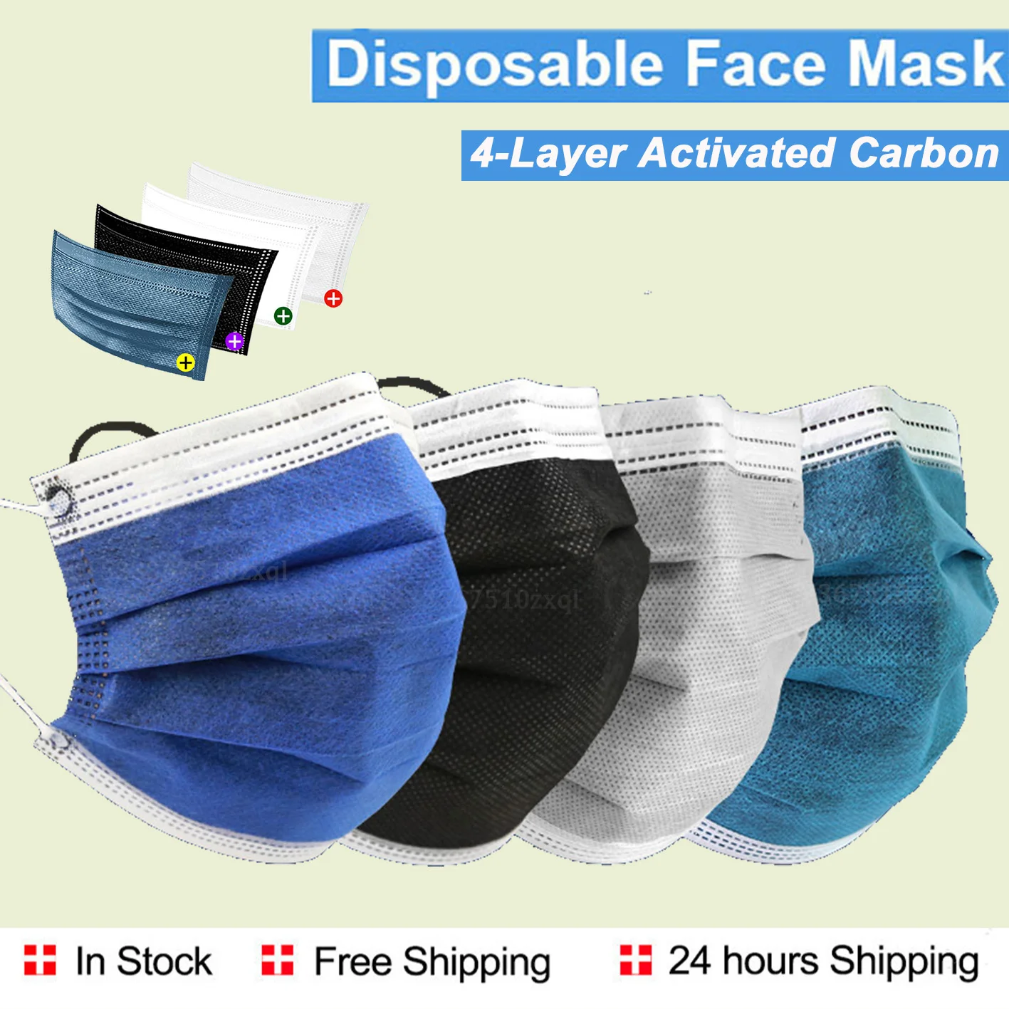 

10-200Pcs Protective Face Masks 4 Layer Activated Carbon Mascarillas Disposable Adult Masque Chirurgical Quirurgicas Homologadas