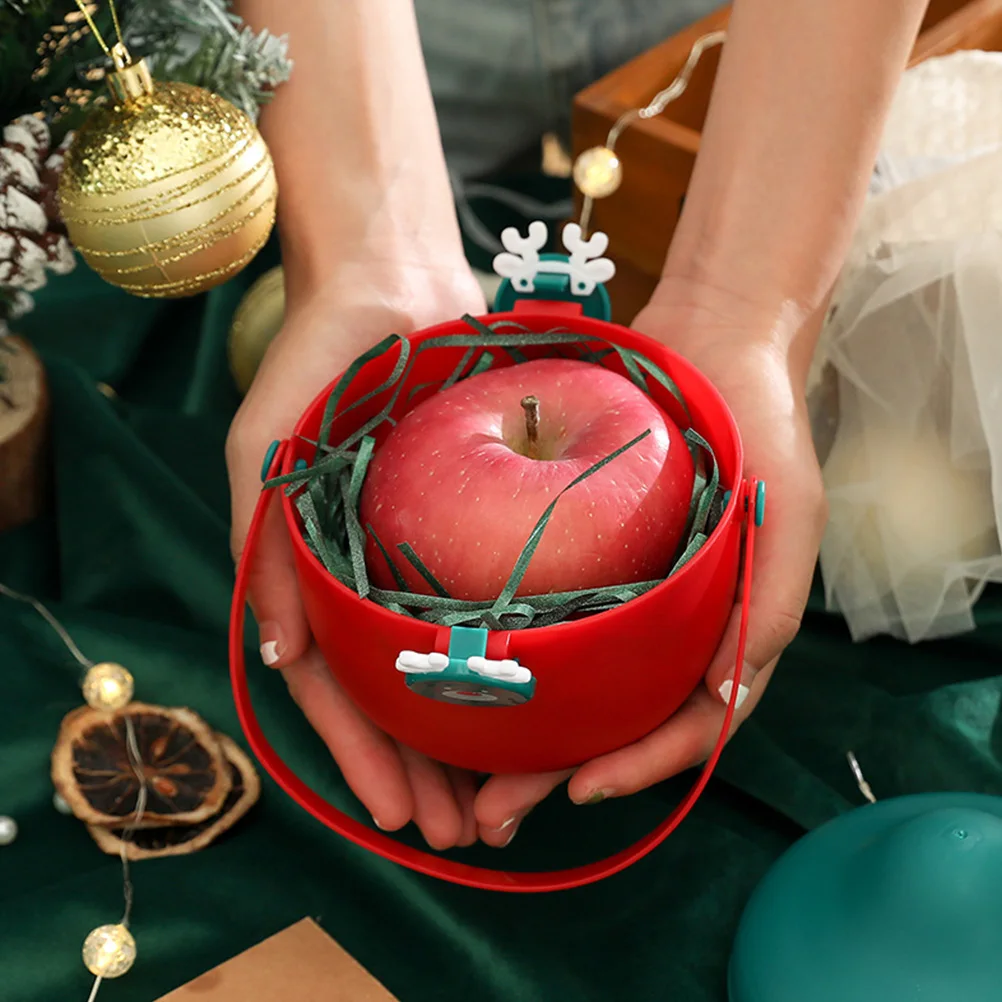

Christmas Gift Packing Boxes Plastic Cartoon Elk Christmas Eve apple Gift box 2022 New year Candy Boxes Christmas Decorations