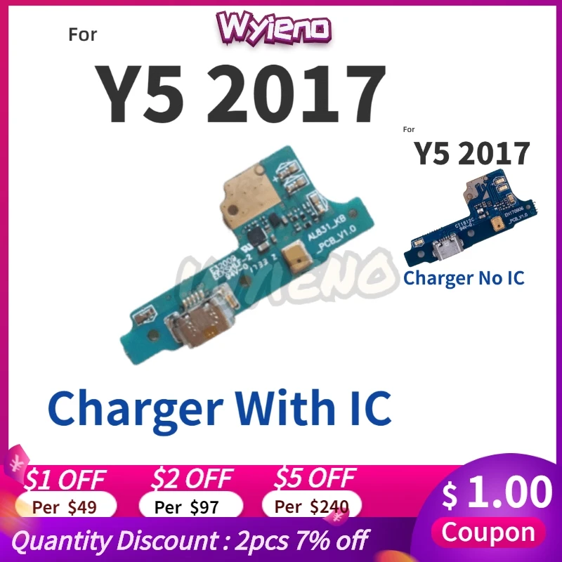 Wyieno Y5 2017 зарядный порт для Huawei MYA L22 Micro USB зарядное устройство гибкий кабель разъем