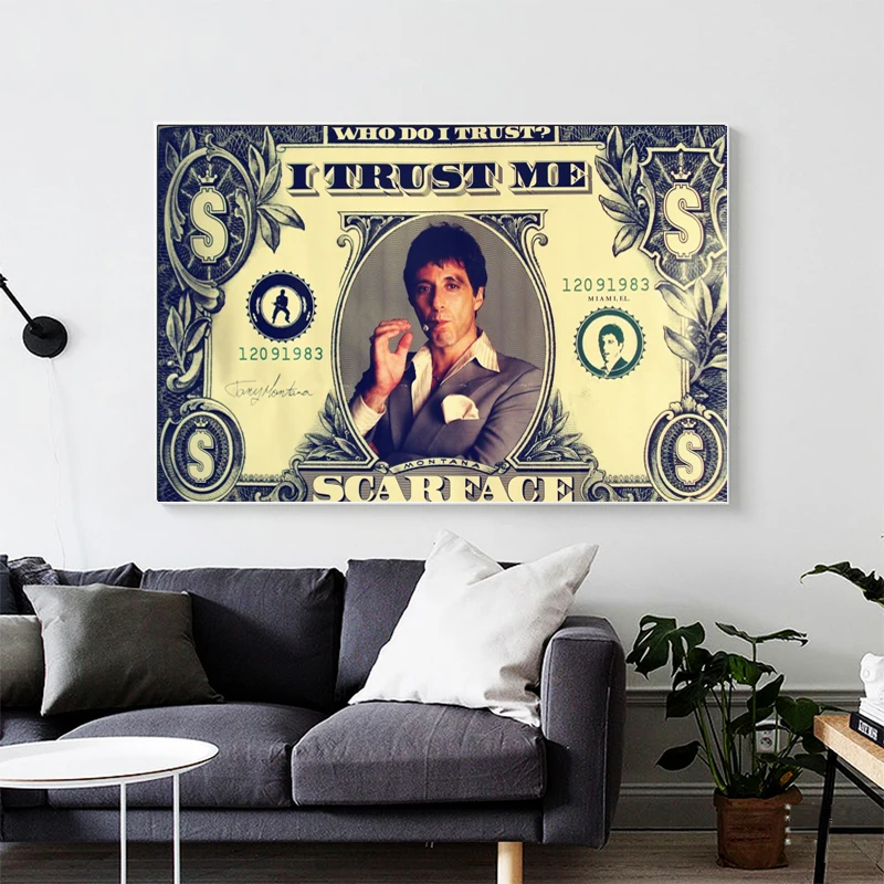 

Scarface Trust Me Wall Art Canvas Print Poster Life Quote Posters and Prints Abstract Art Painting Pictures For Wall Home Decor
