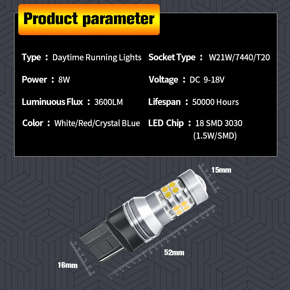 Светодиодные дневные ходовые огни 2 шт. лампа DRL Canbus W21W 7440 T20 для VW Polo 6C 2009 2010 2011 2012