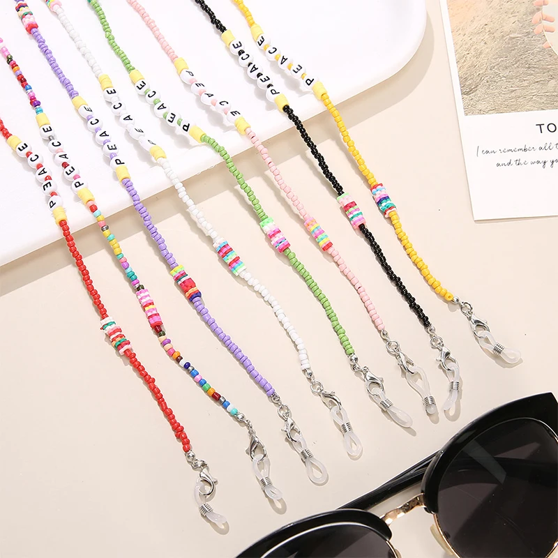 

Bohemian Glass Bead Face Mask Chain Lanyard Sunglasses Chains Women Girls Glasses Cord Holder Neck Strap Rope Gift Accessory New
