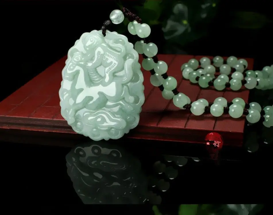 Lucky подвеска в форме китайского знака зодиака Обезьяна лошадь амулет jadite бусина