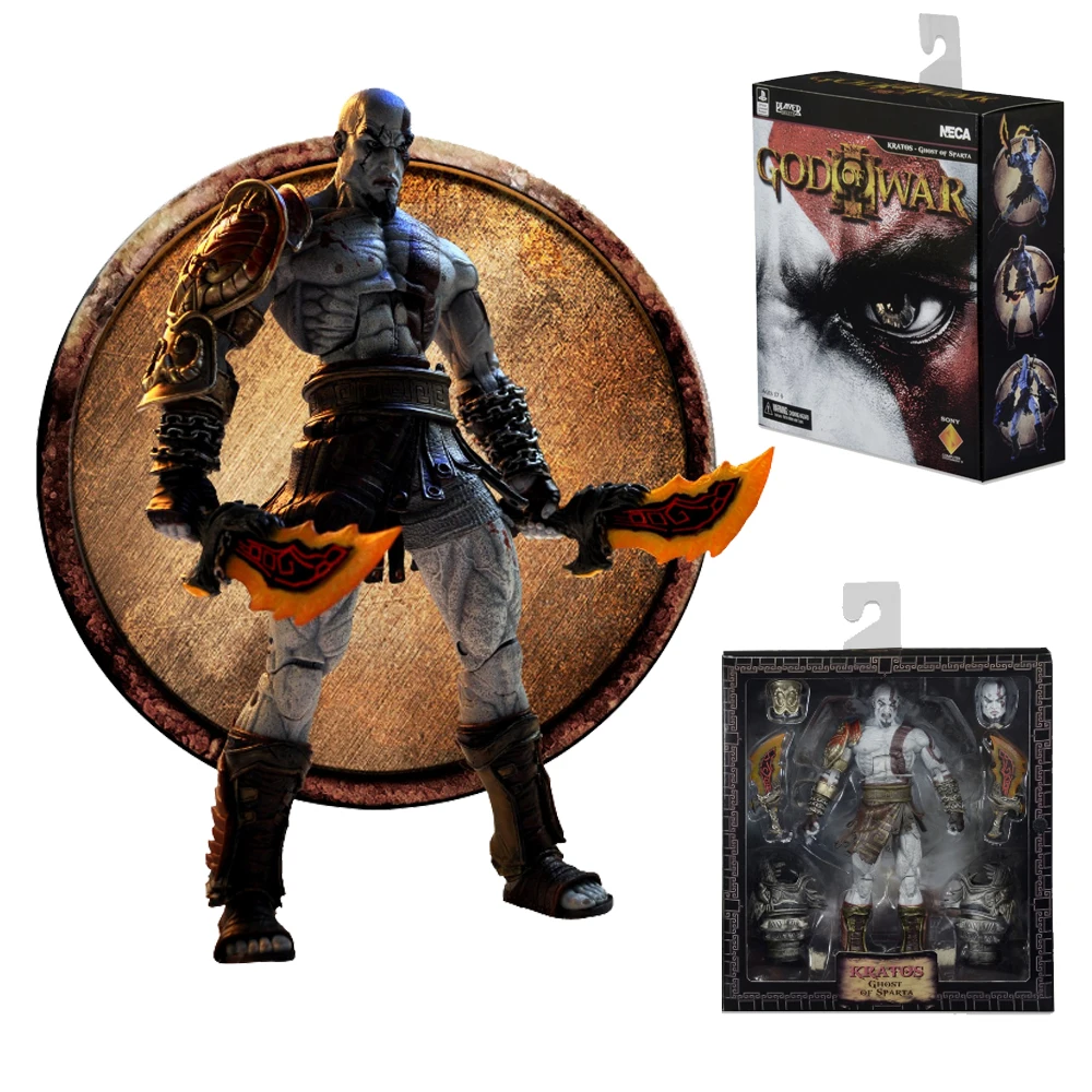 NECA God of War Ghost Sparta Kratos ПВХ экшн фигурка Коллекционная модель игрушка в подарочной