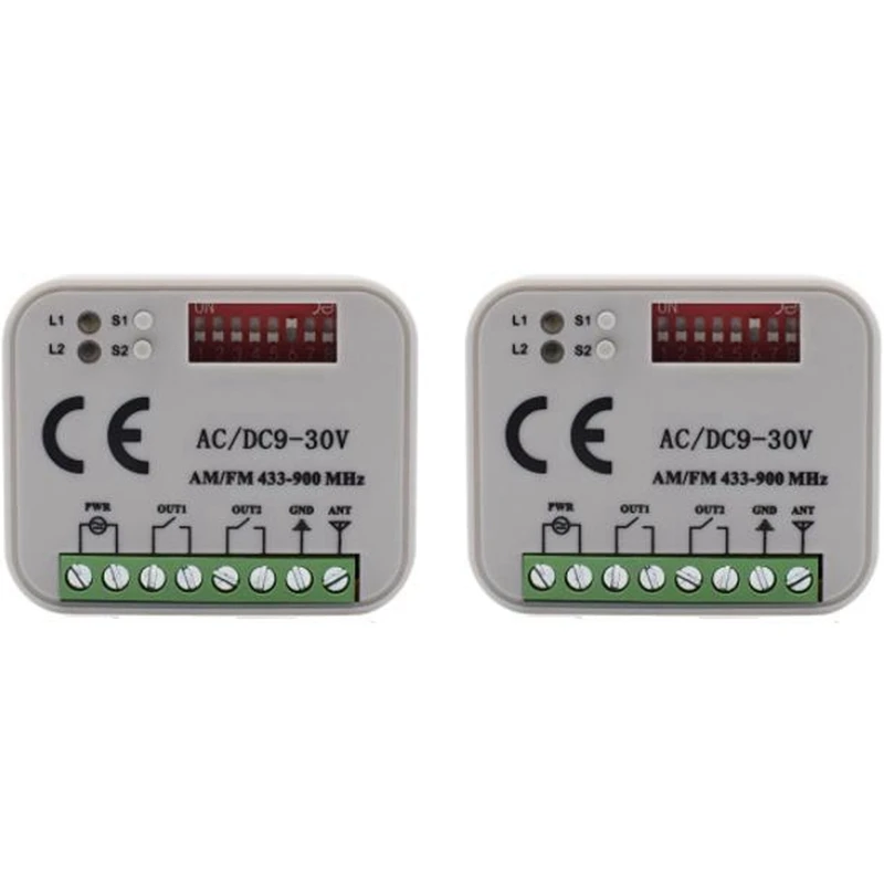 

2Pcs RX MULTI 300-900MHZ AC DC 9-30V Receiver Set for BENINCA BERNER HORMANN MARANTEC Remote Control 433Mhz