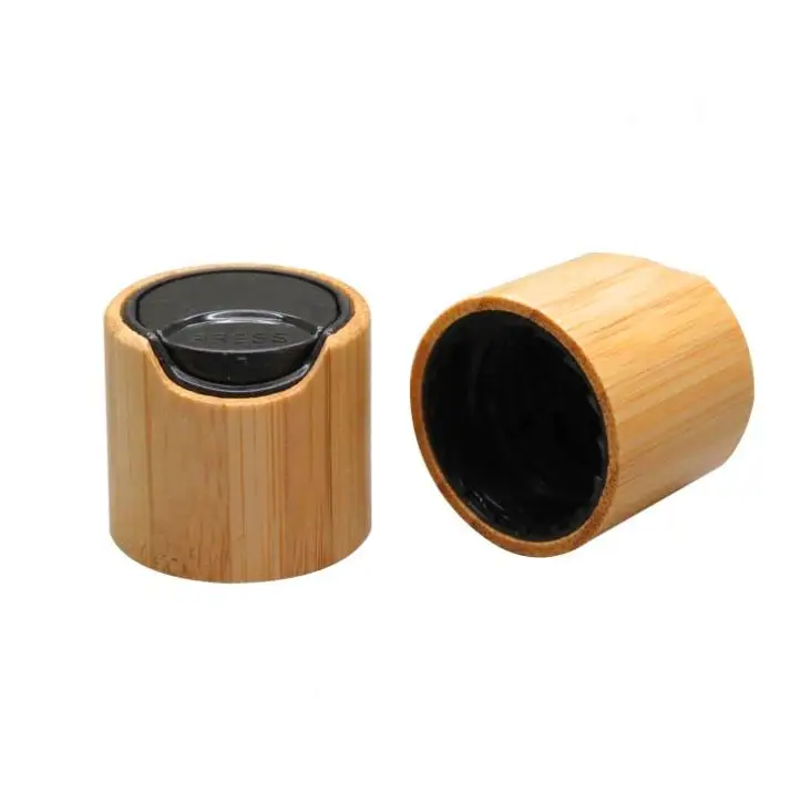 

24/410 Bamboo Wooden Press Cap, DIY Cosmetic Black Lotion Lid, Bamboo Makeup Tools, 24mm Bamboo Cosmetic Cream Cover SN325