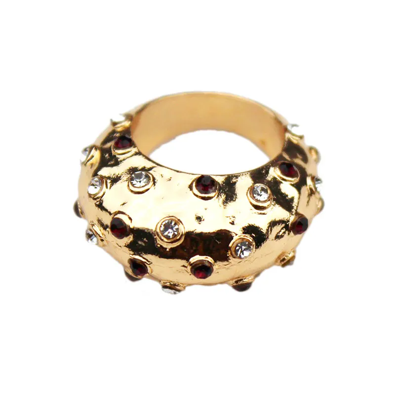 Металлическое кольцо SRCOI в стиле панк смешанные кристаллы барокко модное ретро