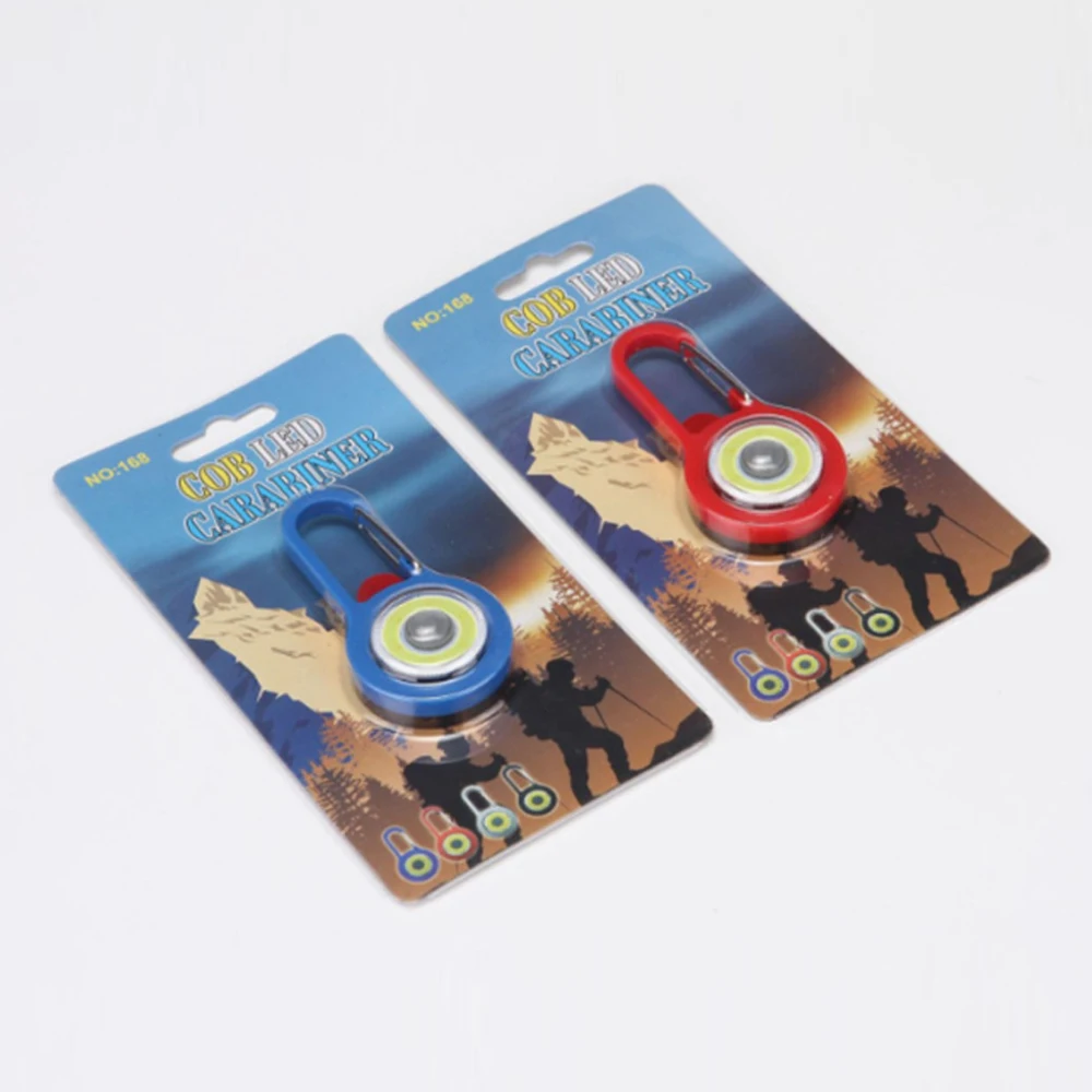 Портативный мини карабин флэш светильник COB светодиодный брелок фонарь лампа для