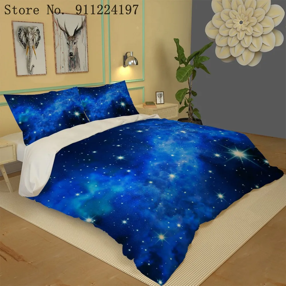 2/3 шт. домашний текстиль синее звездное небо пододеяльник 3D печати простыней