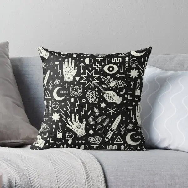 

Witchcraft ative Throw Pillow Cover Print Pillow Case Waist Cushion Cover Pillows NOT Included