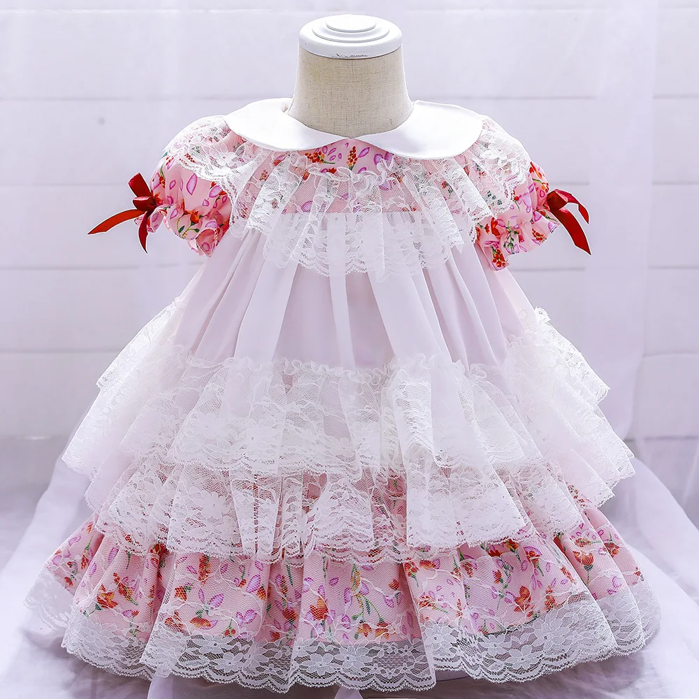 

Princess Flower Girl luxurious Lolita Dress Summer Tutu Wedding Birthday Party Kids Dresses For Girls Children's Teenager Gift