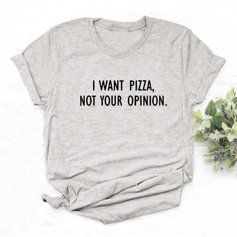 Женская хлопковая футболка с коротким рукавом круглым вырезом и принтом я хочу