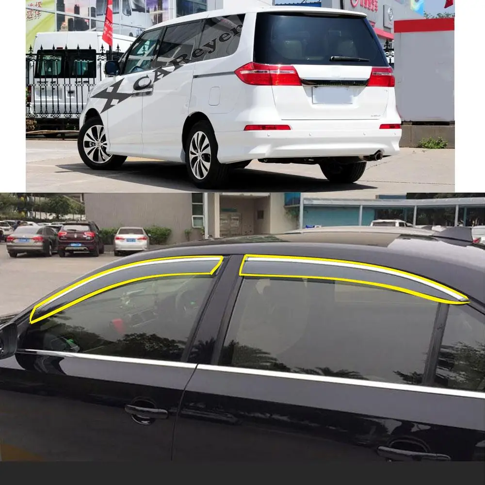 

Car Body Styling Sticker Plastic Window Glass Wind Visor Rain/Sun Guard Vent Deflectors Parts For Honda Elysion 2012-2015