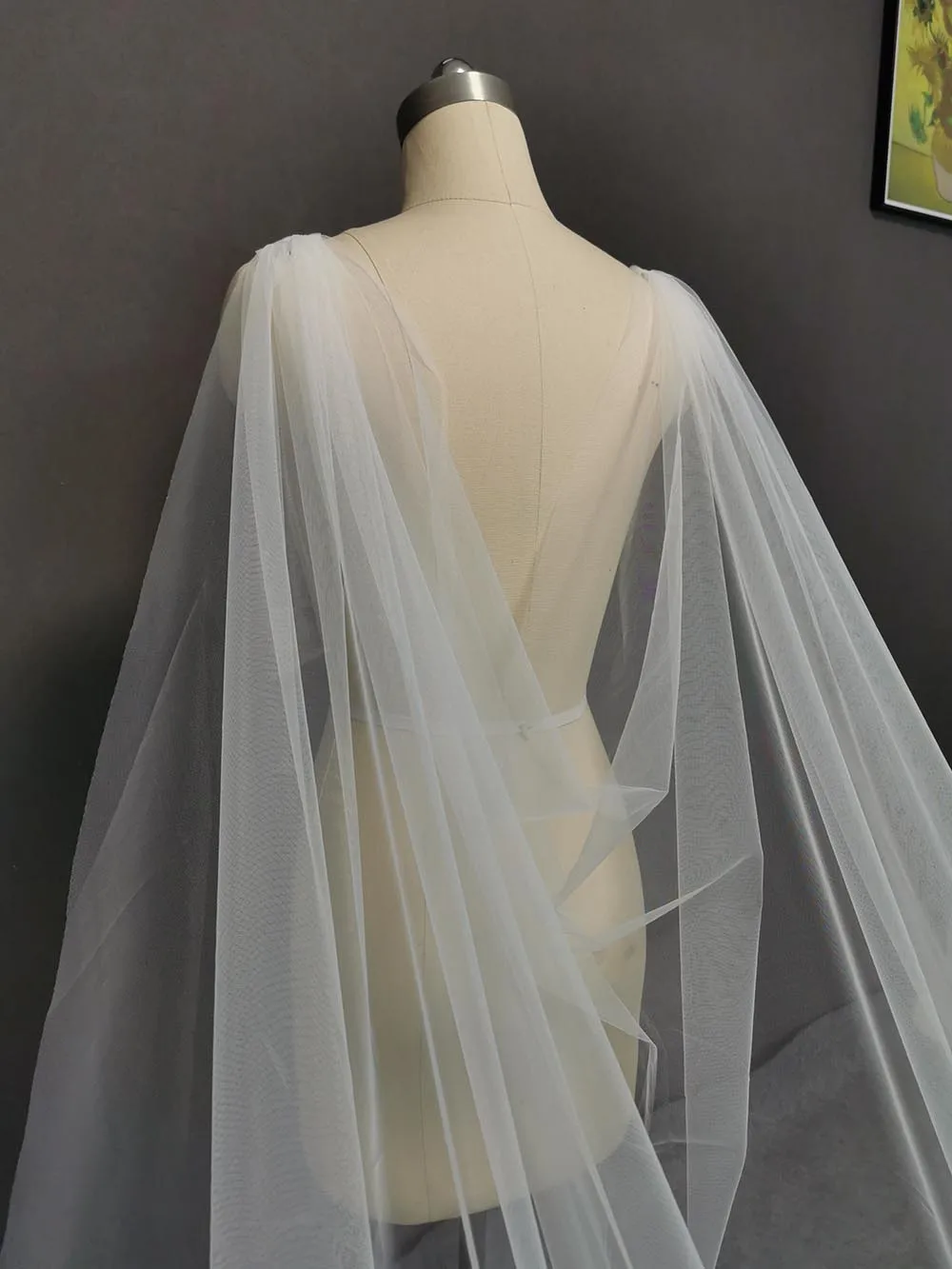 Элегантная простая Тюлевая Свадебная накидка длиной 3 5 метра мягкая