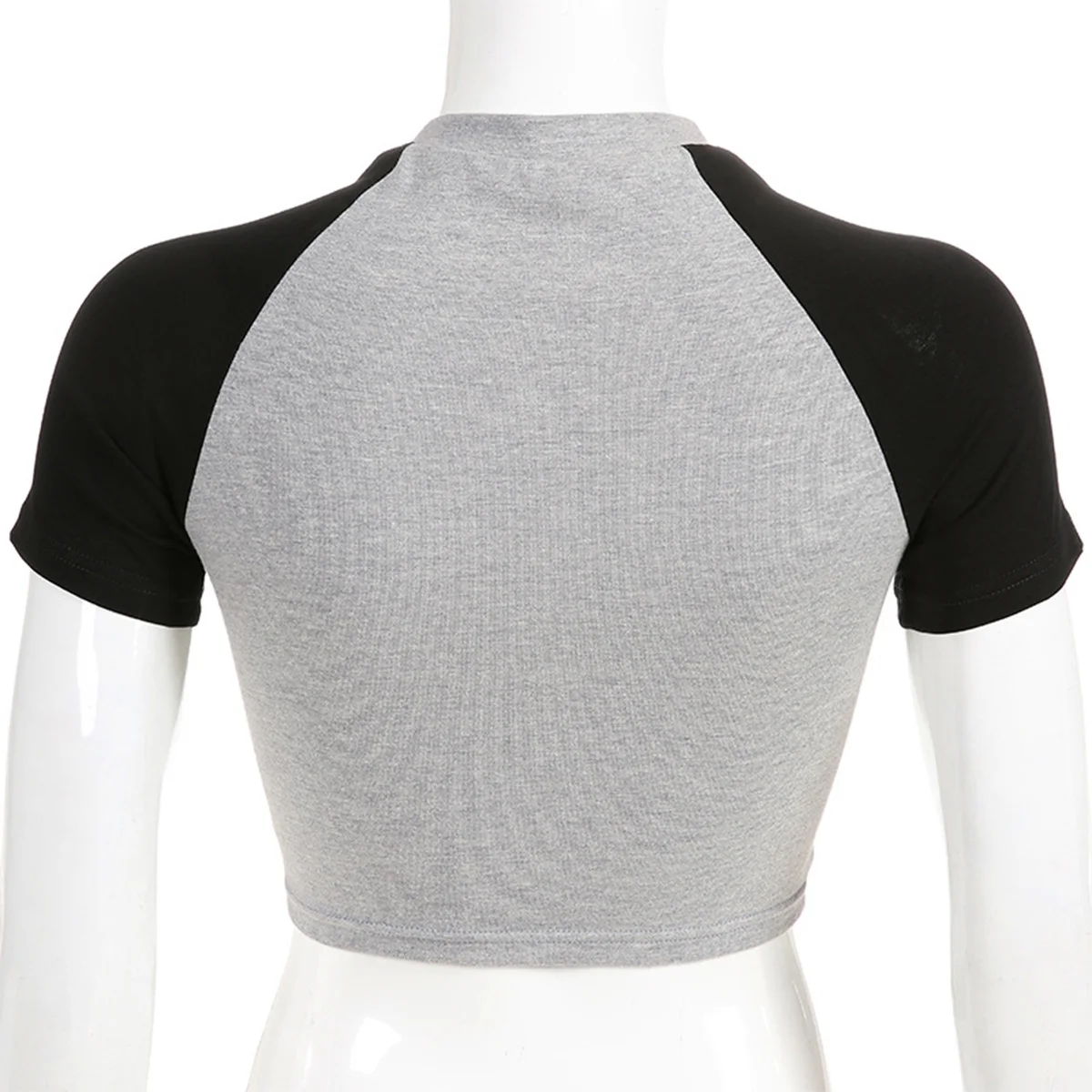 

Casual Women Letter Print Crop Top Color Block Pullover Skin-friendly Sport Garments