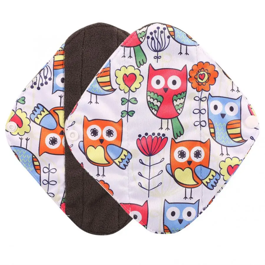 1pc многоразовая ткань из бамбукового древесного угля менструального колодки